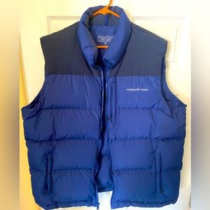Men’s Vineyard Vines Blue Heavy Puffer Vest Size XL Goose Down